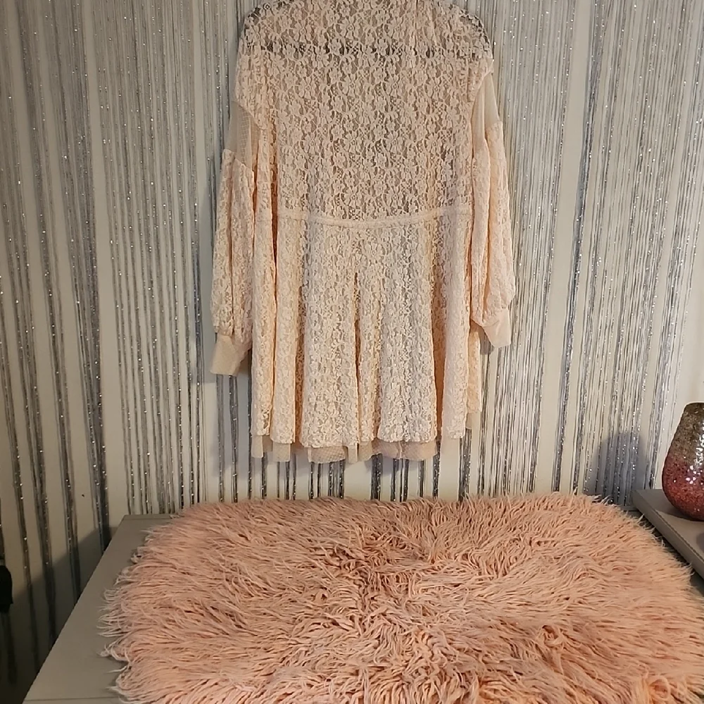 we are hah blush pink slip dress + Lace cardigan S - Picture 3 of 4